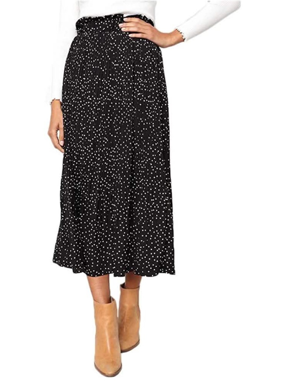 Vintage Retro WDNY Women’s Polkadot Skirt A-line Size S Black White Stretch Posh